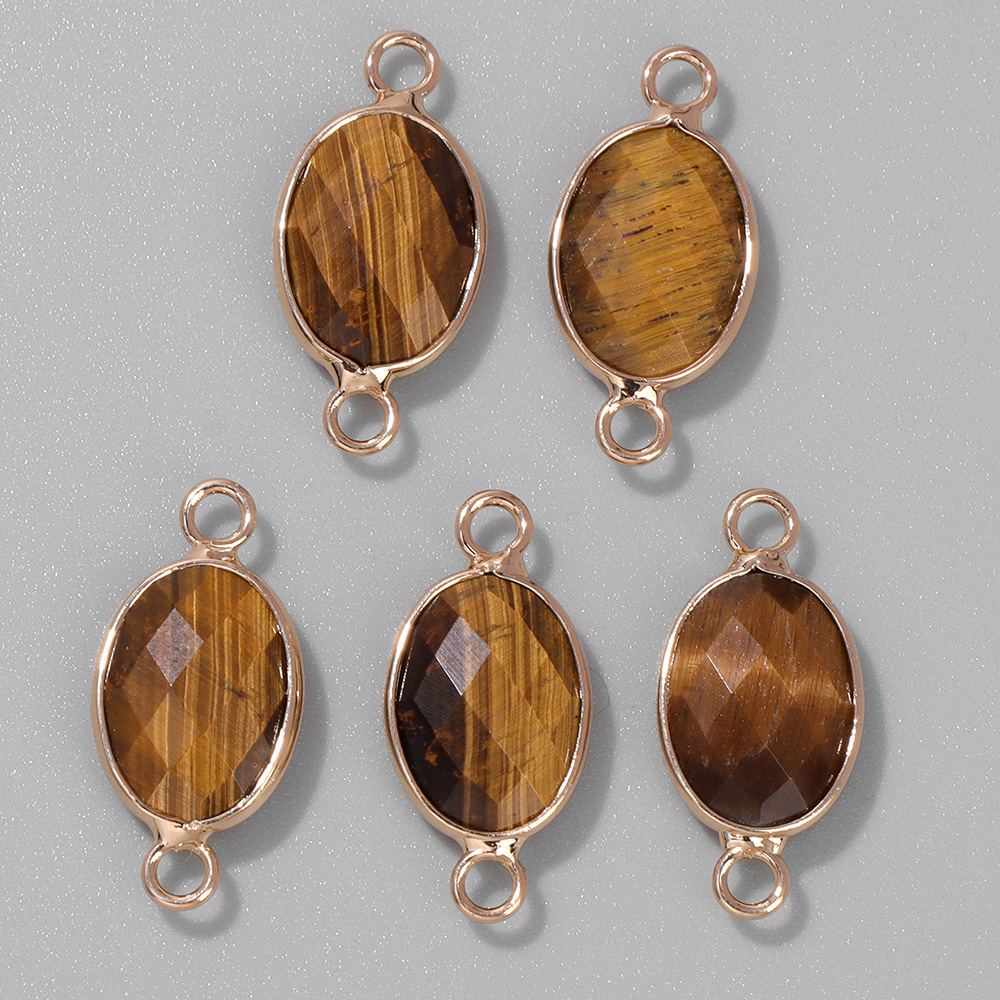 Vintage Fashion Online - 3Pcs Faceted Natural Stone Pendants Tiger