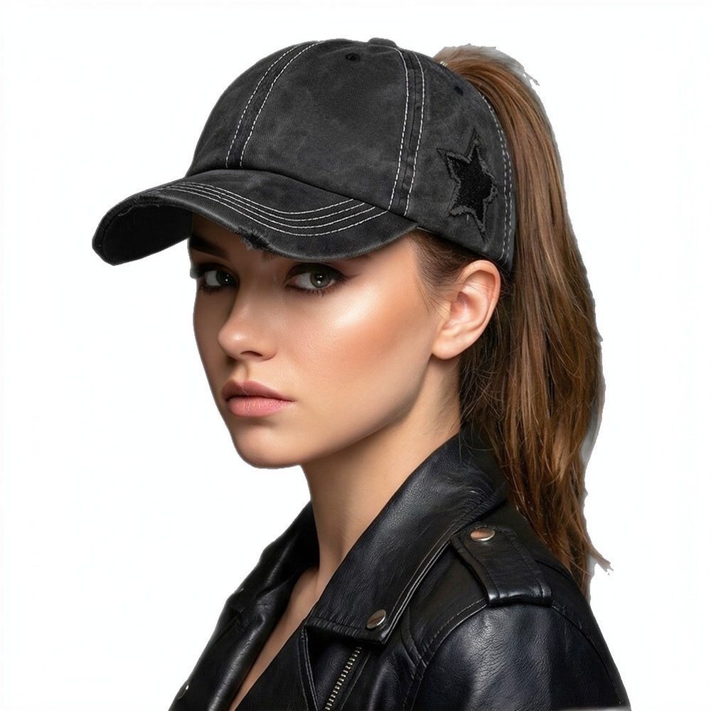 Distressed Cotton Ponytail Bas - огляд і ціна Vintage Outdoor Fashion